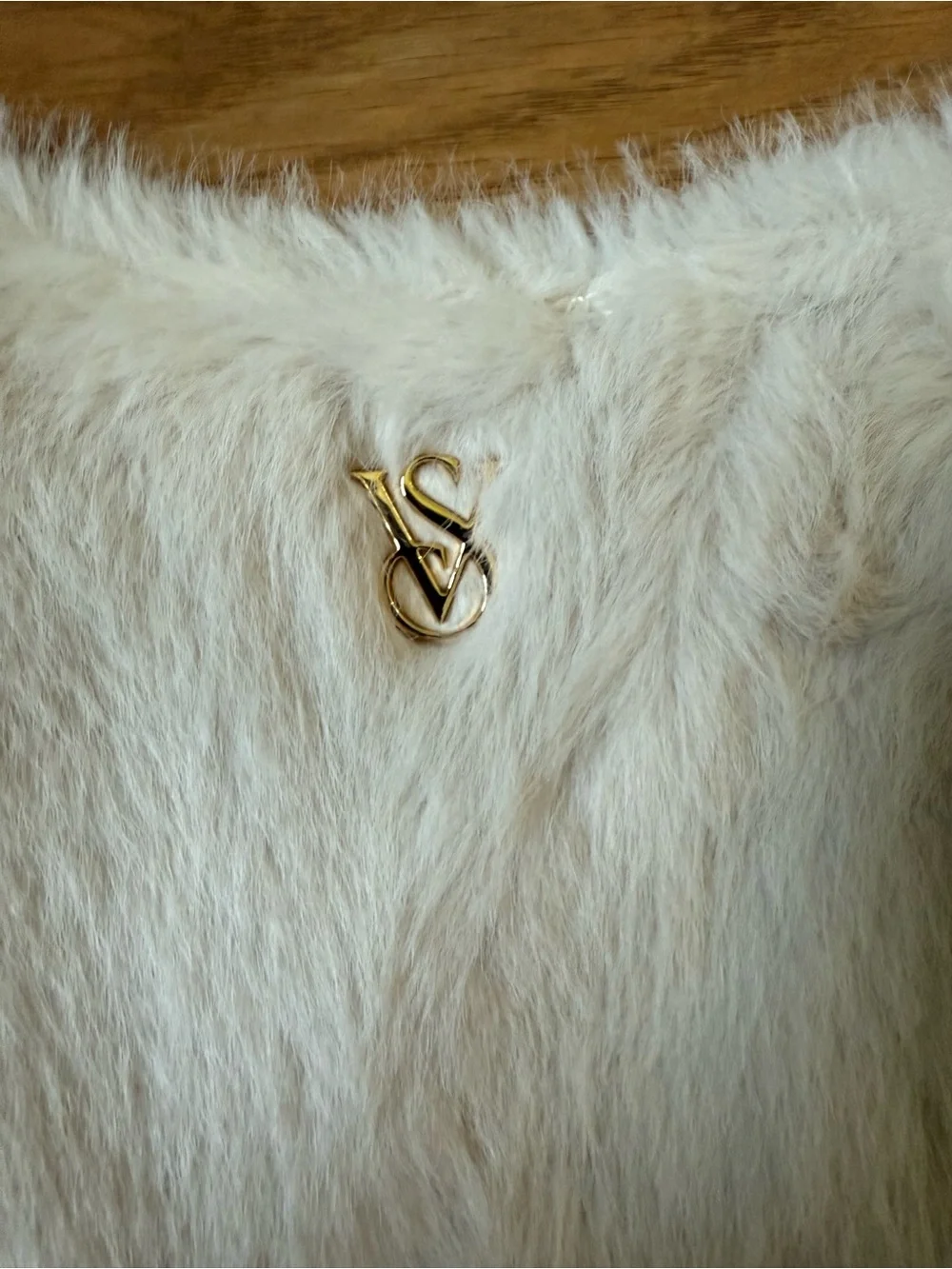 Victoria's Secret Plush Faux-Fur Tote in Cream